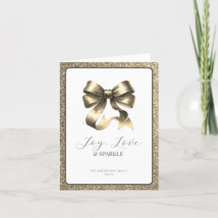 Modern Holiday Gold Bow Elegant Card