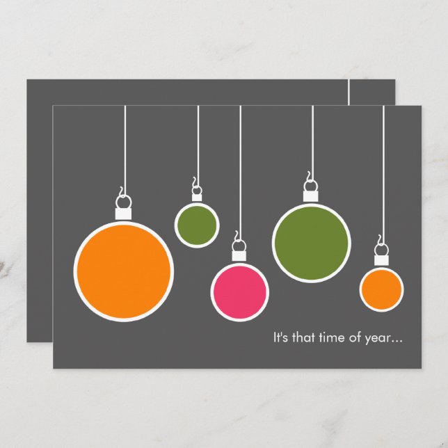 Modern Holiday Invitation - Dark Grey (Front/Back)