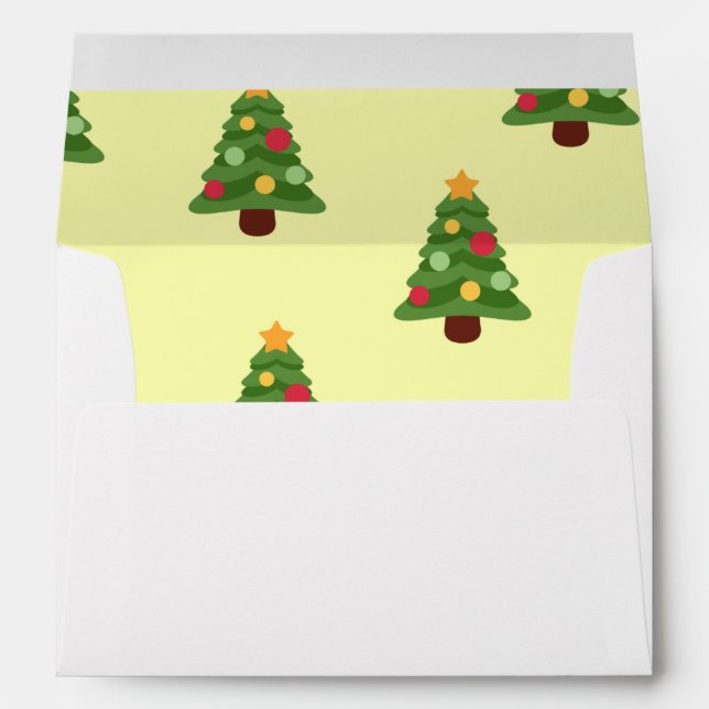 Modern Holiday Merry Christmas Snowflakes Envelope (Back (Bottom))
