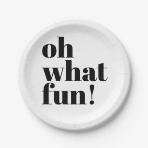 Modern Holiday Minimalist Fun Typography Paper Plate