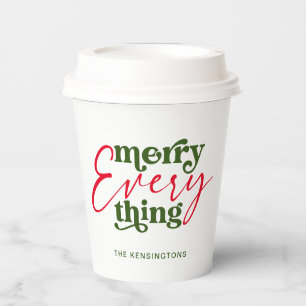 Modern Holiday Minimalist Merry Everything Paper Cups