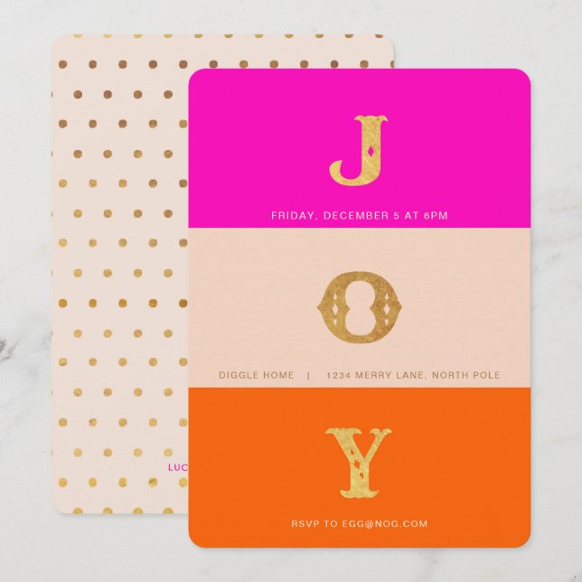 Modern Holiday Party Invitation (Front/Back)