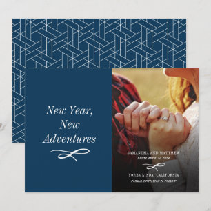 Modern Holiday Photo Engagement Save The Date