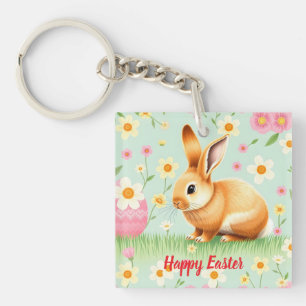 Modern Holiday Rabbit Easter Collection Key Ring