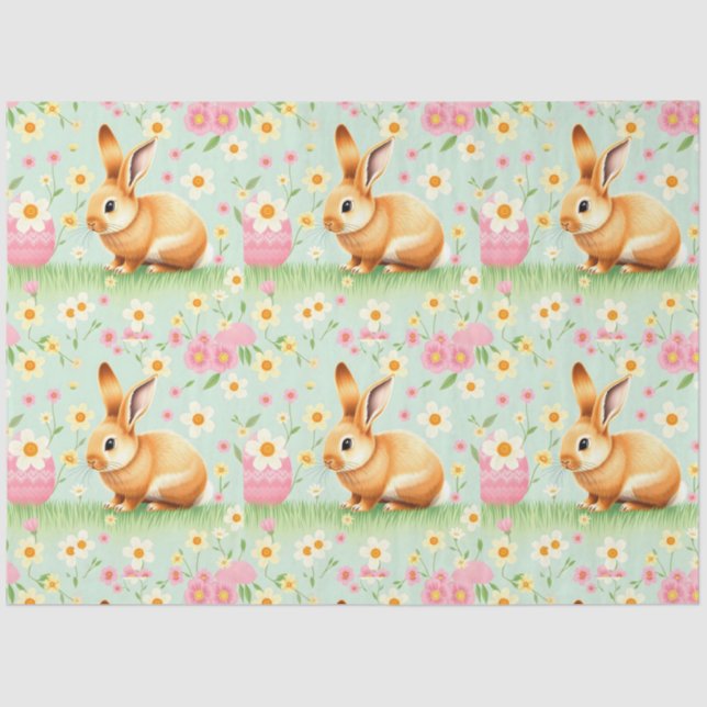 Modern Holiday Rabbit Easter Collection Tissue Paper (Front)