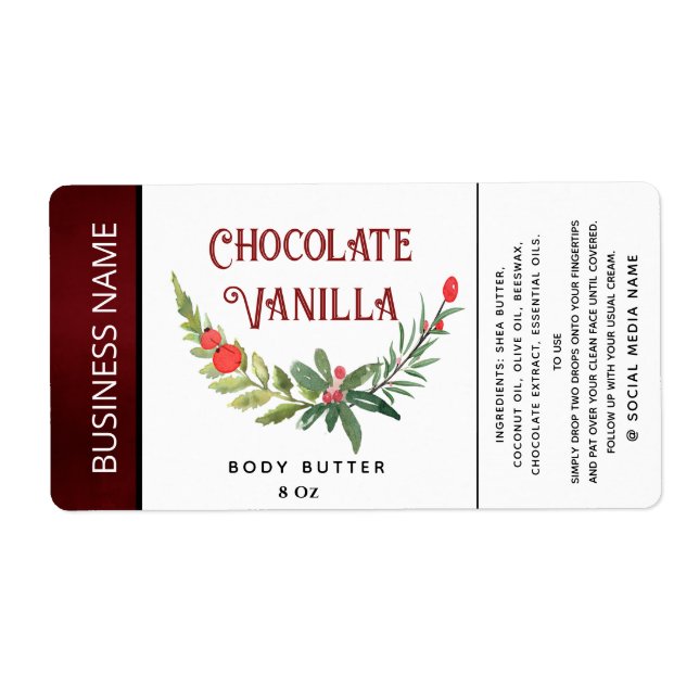 Modern holiday  typography product label (Front)