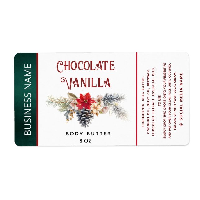 Modern holiday  typography product label (Front)