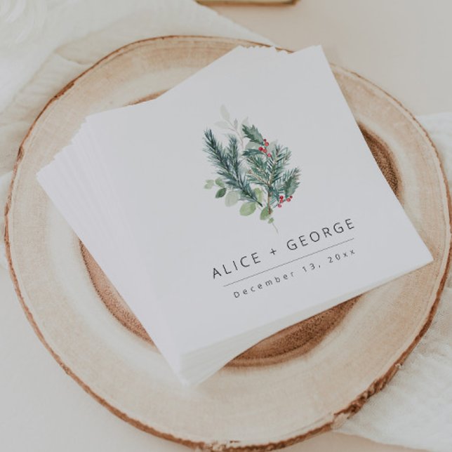 Modern Holiday Wedding  Napkin (Creator Uploaded)