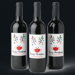 Modern Holiday Whimsical Masked Reindeer Christmas Wine Label<br><div class="desc">The gift of giving is made easy this holiday season with these unique and modern Christmas bottle labels. The design features a festive reindeer with hanging baubles and a face mask. Easily add your custom wording to these holiday labels by using the "Edit this design template" section, or click the...</div>