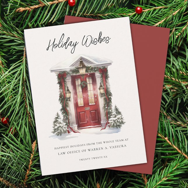 Modern Holiday Wishes Business Flat Holiday Card (Modern Holiday Wishes Business Flat Holiday Card)
