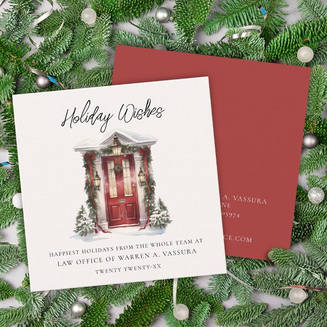 Modern Holiday Wishes Business Square Business Card (Modern Holiday Wishes Business Square Business Card)