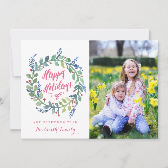 Modern Holidays | Happy Holidays Holiday Card (Front)