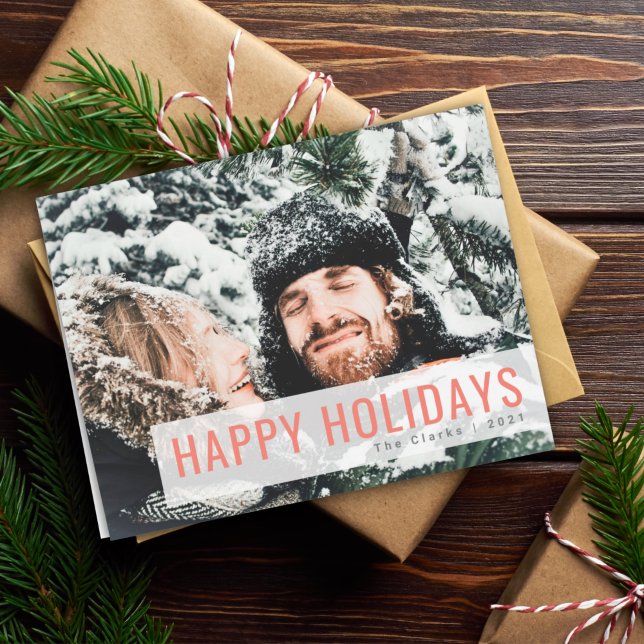 Modern Holidays | Selfie Christmas Couple Photo Holiday Card (Creator Uploaded)