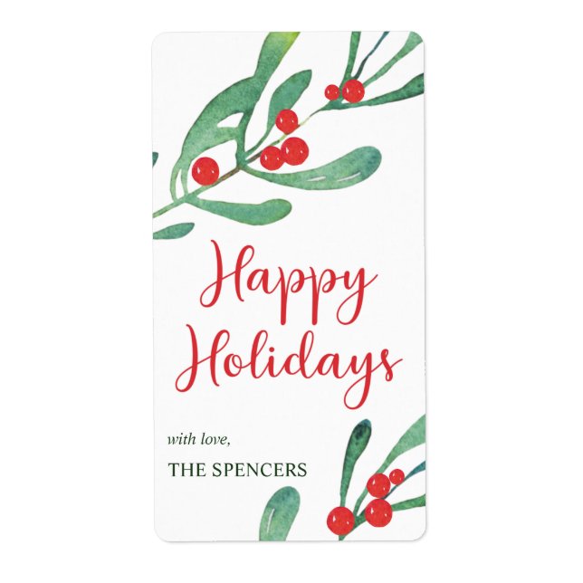 Modern Holly Christmas Personalised (Front)