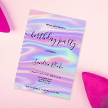 Modern Holograph Girly Trendy Birthday Invitation<br><div class="desc">Get some glamour to your sweet 16 birthday party for your glitzy girl with these cute girly modern and trendy invitation  with holograph background</div>