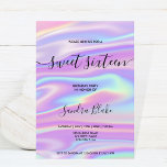 Modern Holograph Girly Trendy Sweet 16 Invitation<br><div class="desc">Get some glamour to your sweet 16 birthday party for your glitzy girl with these cute girly modern and trendy invitation  with holograph background</div>
