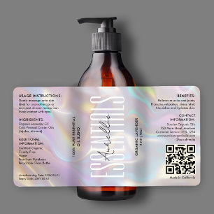 Modern Holographic Beauty Bath Body Cosmetic QR