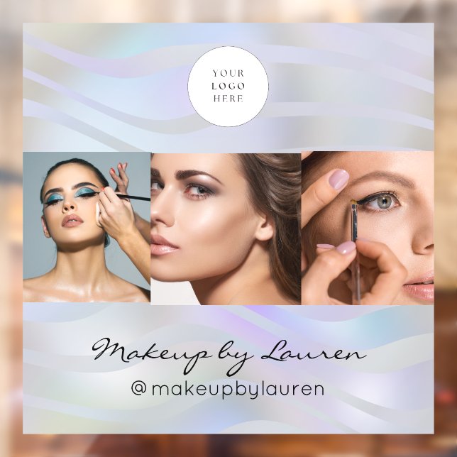 Modern Holographic Black Script Logo Photo (Sheet 2)