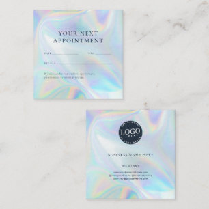 Modern Holographic Company Logo Customer Appointment Card