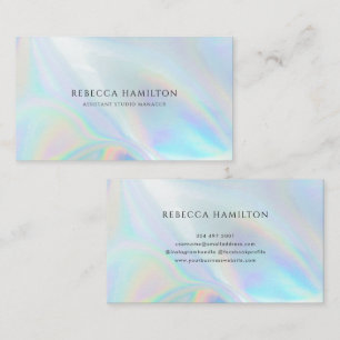 Modern Holographic Company Owner Business Card