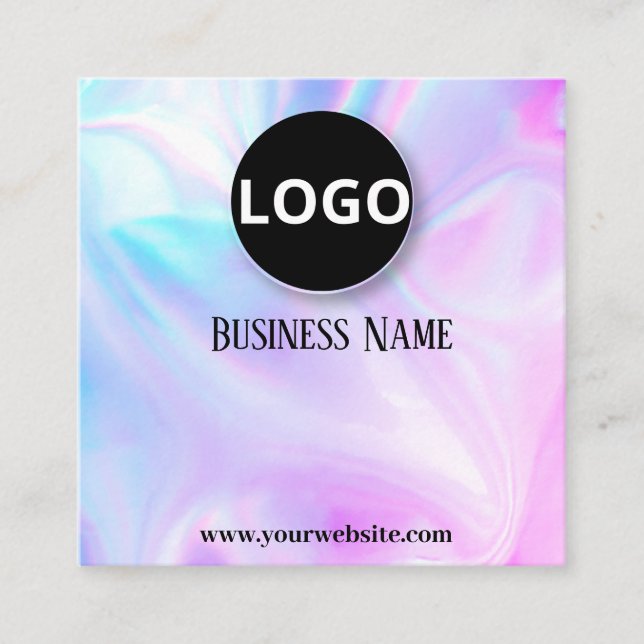 Modern Holographic Editable Appointment  Cards (Front)