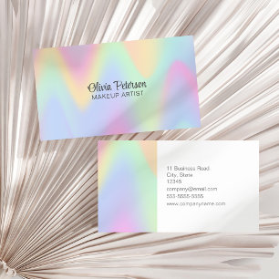 Modern Holographic Elegant Script Business Card