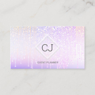 Modern Holographic Glitter Crystal Dripping Logo Business Card
