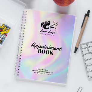 Modern Holographic Hairstylist Logo Appointment Planner