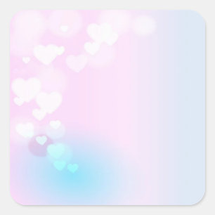 Modern Holographic Heart Square Sticker