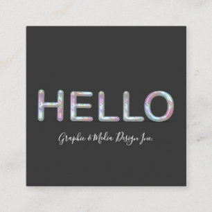 Modern Holographic Hello 3D Letters Business Card
