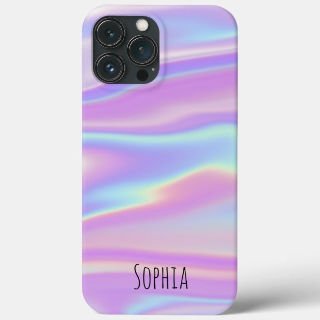 Modern Holographic Iridescent Personalised  Case-Mate iPhone Case (Back)