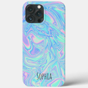 Modern Holographic Iridescent Personalised  iPhone 13 Pro Max Case