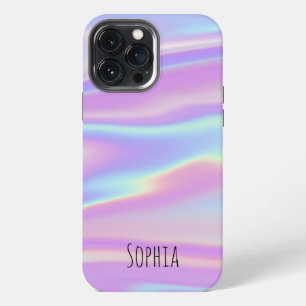 Modern Holographic Iridescent Personalised iPhone 13 Pro Max Case