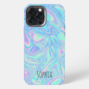 Modern Holographic Iridescent Personalised iPhone 13 Pro Max Case