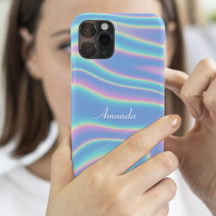 Modern Holographic Iridescent Personalised Name Case-Mate iPhone Case