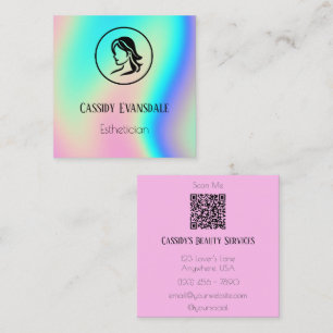 Modern Holographic Luxury Square Beauty  Business Card