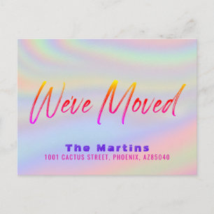 Modern Holographic Moving Announcement Postcard