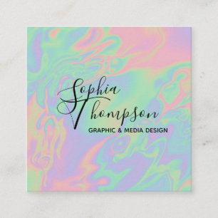 Modern Holographic Rainbow Pastel - Business Card