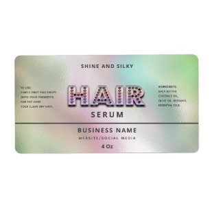 Modern holographic rainbow simple hair serum