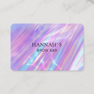 Modern Holographic Salon Business Card