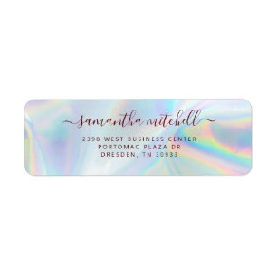 Modern Holographic Script Personal Return Address