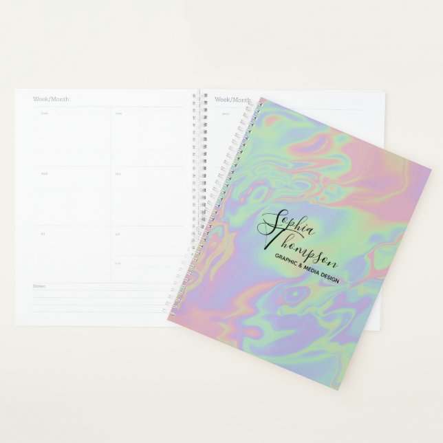 Modern Holographic Script Rainbow Pastel - Planner (Display)