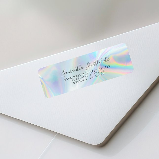 Modern Holographic Script Return Address (Modern Holographic Script Return Address Label)
