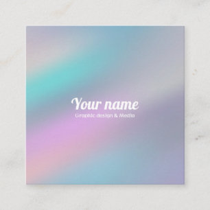 Modern Holographic Style Rainbow Pastel Square Business Card