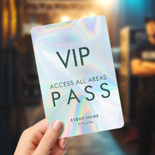 Modern Holographic VIP All Access Pass Events ID Badge
