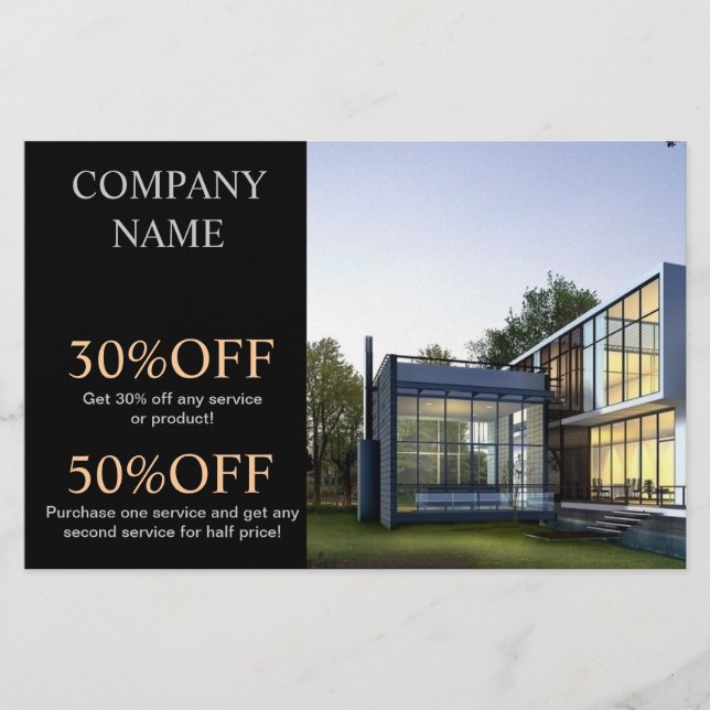 Modern home Construction builder Real Estate Flyer (Front)