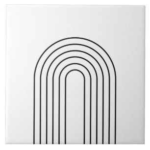 Modern home decor black and white lines abstract   tile