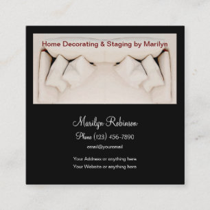 Modern Home Decorating And Staging Square Business Card