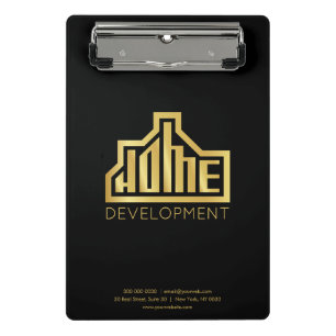 Modern Home Development Logo Real Estate Mini Clipboard