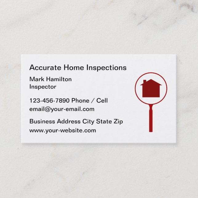 Modern Home Inspection Business Cards (Front)